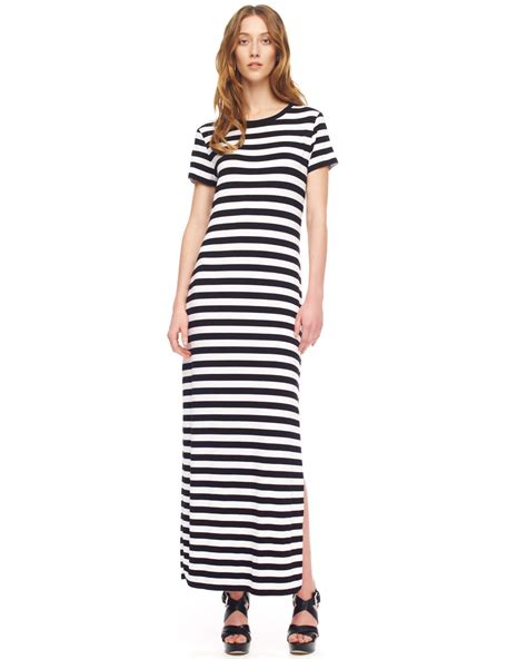 michael kors black and white striped dress|Michael Kors black sequin dress.